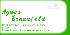 agnes braunfeld business card